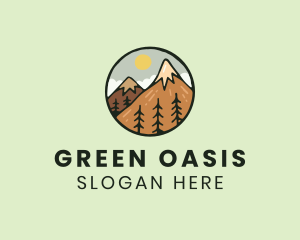 Forest Mountain Peak logo design