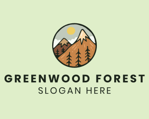 Forest Mountain Peak logo design