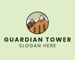 Forest Mountain Peak logo design