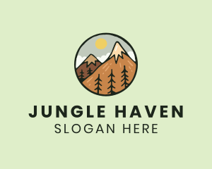 Forest Mountain Peak logo design