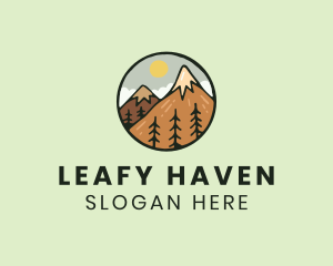 Forest Mountain Peak logo design