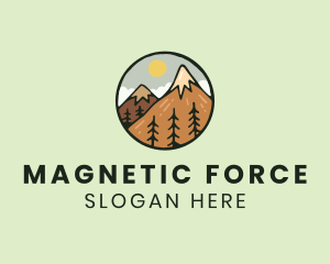 Forest Mountain Peak logo design