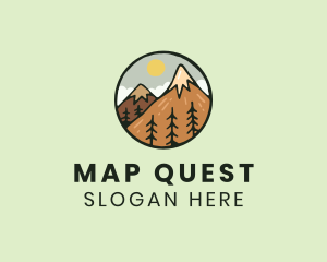 Forest Mountain Peak logo design