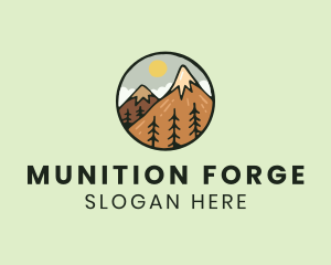 Forest Mountain Peak logo design