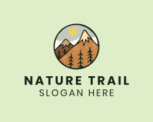 Trail - Forest Mountain Peak logo design