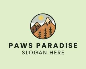 Forest Mountain Peak logo design