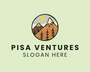 Forest Mountain Peak logo design