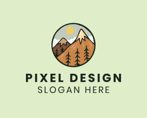 Forest Mountain Peak logo design