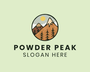 Forest Mountain Peak logo design