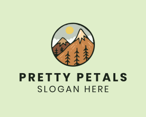 Forest Mountain Peak logo design