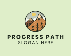 Forest Mountain Peak logo design