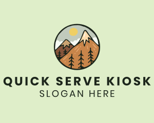 Forest Mountain Peak logo design