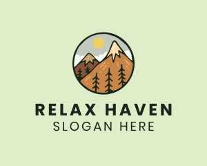 Forest Mountain Peak logo design