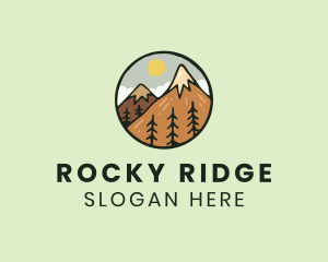Rocky - Forest Mountain Peak logo design