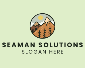 Forest Mountain Peak logo design