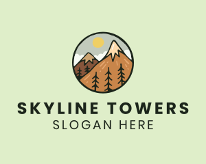 Forest Mountain Peak logo design