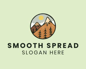 Forest Mountain Peak logo design