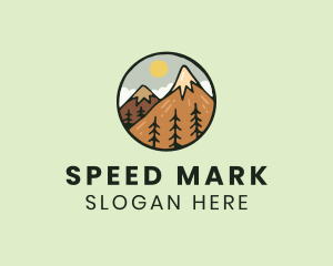 Forest Mountain Peak logo design