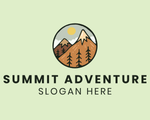 Climbing - Forest Mountain Peak logo design