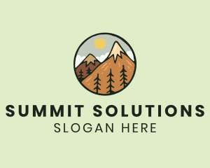 Forest Mountain Peak logo design