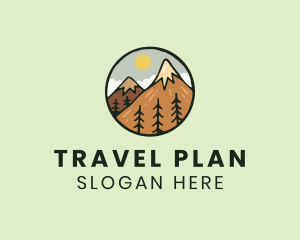 Itinerary - Forest Mountain Peak logo design