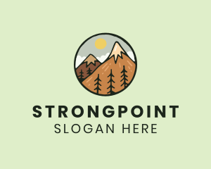 Forest Mountain Peak logo design