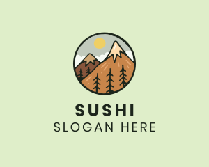 Forest Mountain Peak logo design