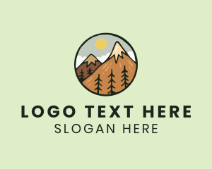 Forest Mountain Peak logo design