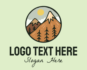 Forest Mountain Peak logo design