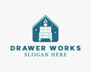 Drawer - House Drawer Cabinet logo design