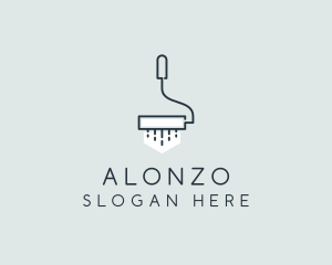 Minimalist Paint Roller logo design