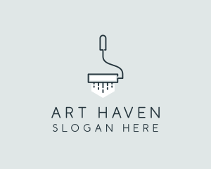 Minimalist Paint Roller logo design