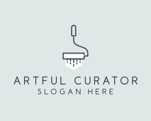 Minimalist Paint Roller logo design