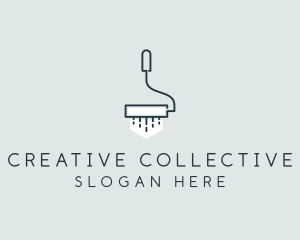 Minimalist Paint Roller logo design