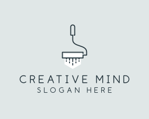 Minimalist Paint Roller logo design