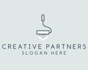 Minimalist Paint Roller logo design