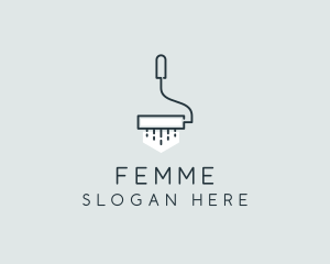 Minimalist Paint Roller logo design