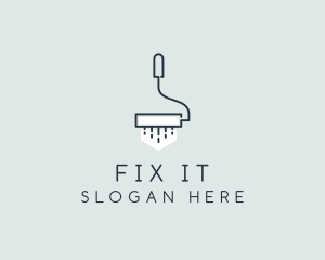 Minimalist Paint Roller logo design