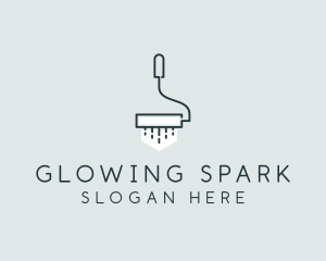 Minimalist Paint Roller logo design