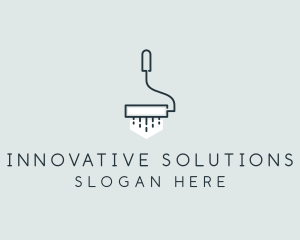 Minimalist Paint Roller logo design