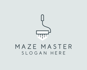 Minimalist Paint Roller logo design