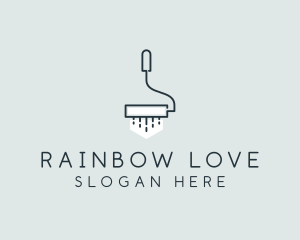 Minimalist Paint Roller logo design