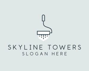 Minimalist Paint Roller logo design