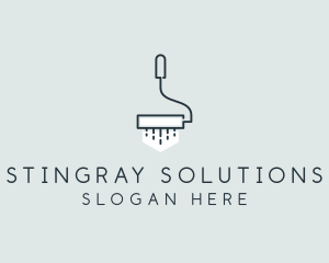 Minimalist Paint Roller logo design