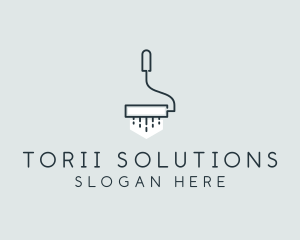 Minimalist Paint Roller logo design