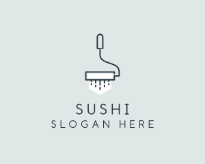 Minimalist Paint Roller logo design