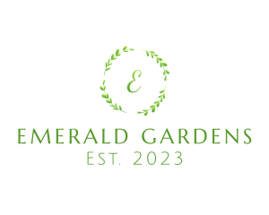 Leaf Herb Wreath logo design