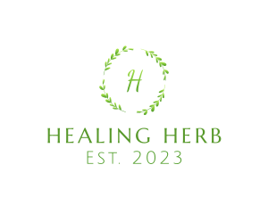 Leaf Herb Wreath logo design