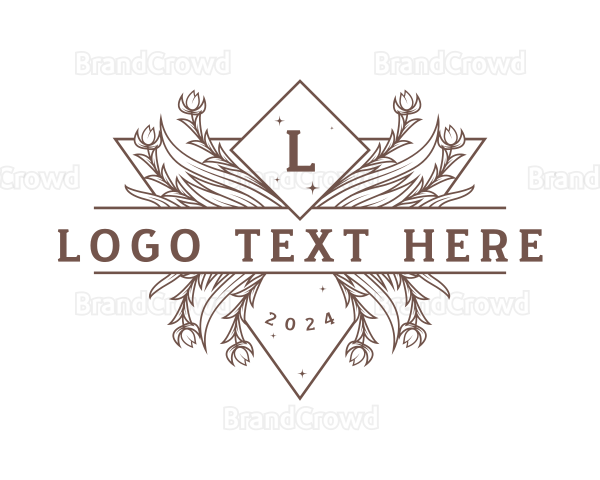 Floral Decorative Wreath Logo