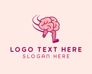 Psychology - Running Brain Genius logo design